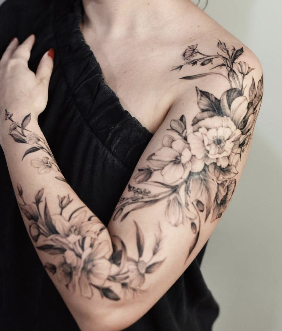 curso de tatuagem botanica floral fineline